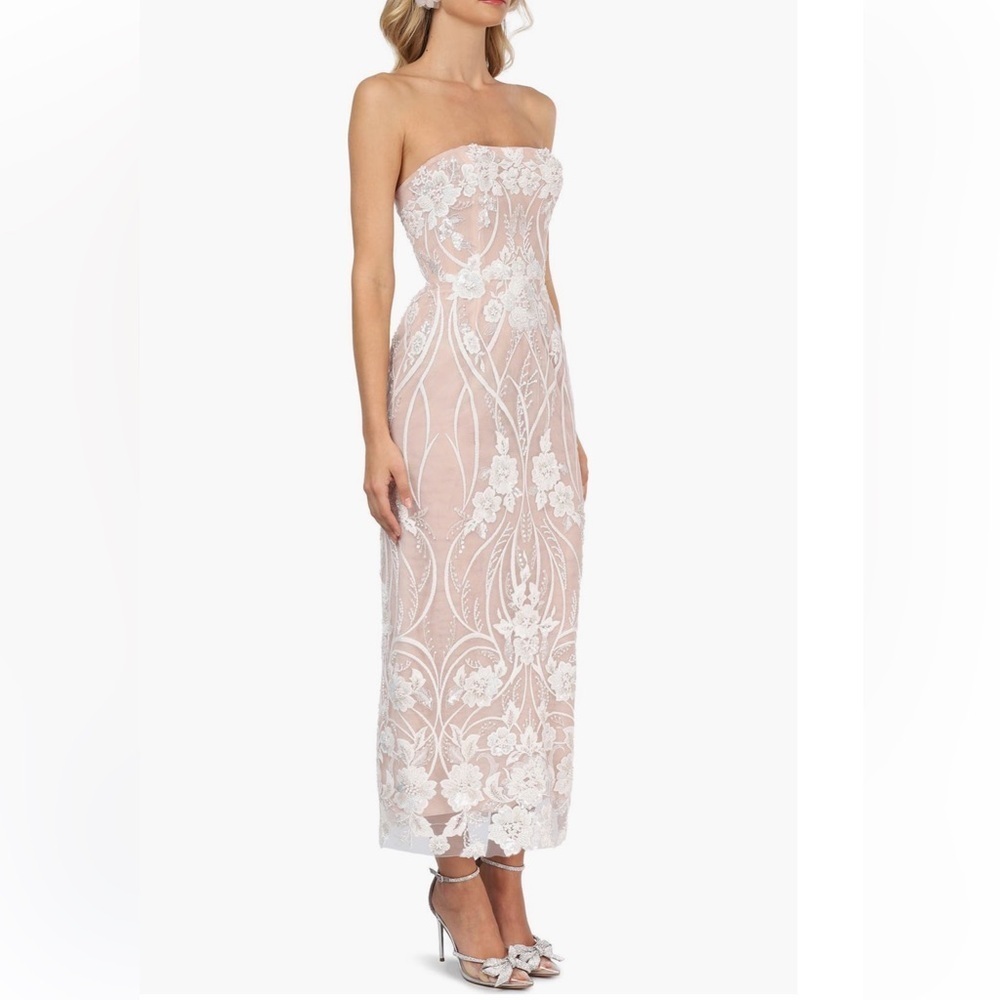 NWT Helsi Catherine Sequin Lace Strapless Bridal Dress XS - Picture 4 of 11